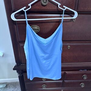 Fitted Blue Sleeveless Camisole Top